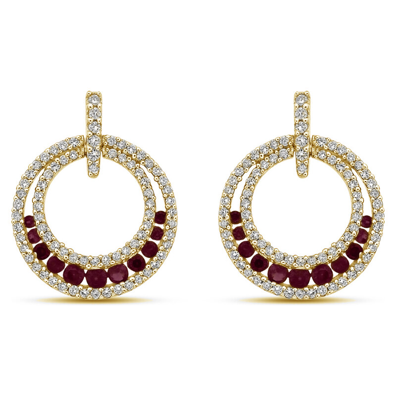 Eppi Luxuriöse Ohrringe mit Rubinen und Diamanten Quasimo