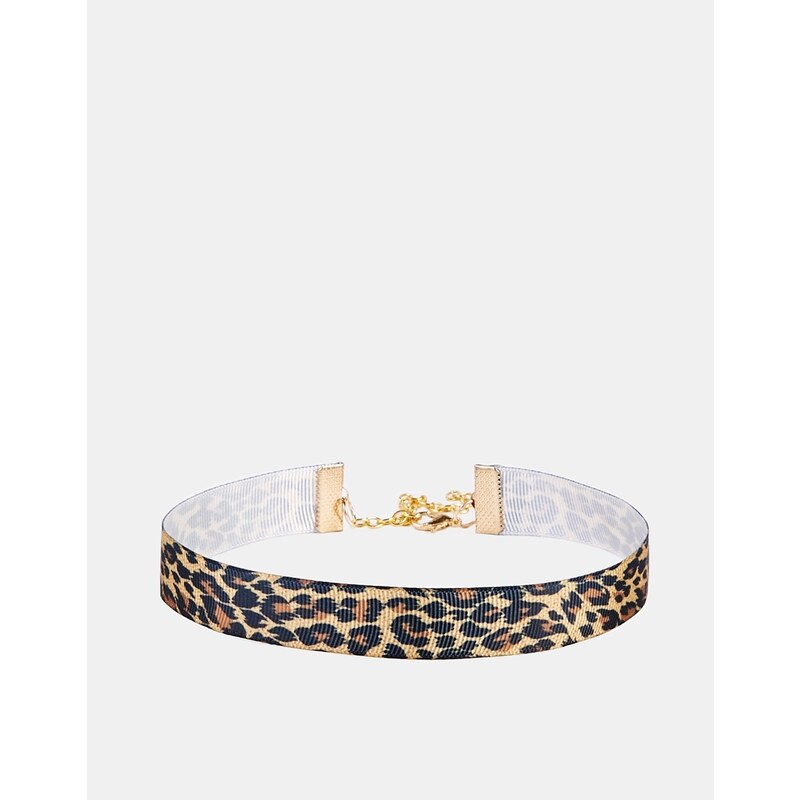 ASOS - Collier-Halskette mit Leopardenprint - Mehrfarbig