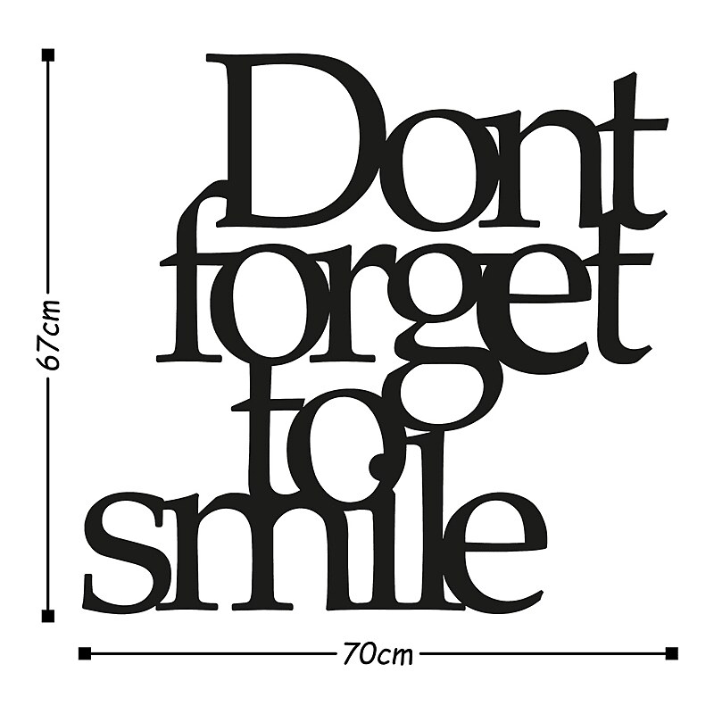 ABERTO DESIGN Wanddekor "Don't Forget To Smile" - (B)70 x (H)67 cm | onesize