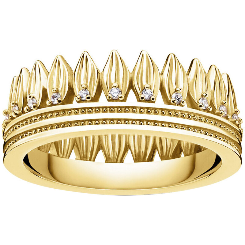 Thomas Sabo Ring für Damen Krone Blätter goldfarben TR2282-414-14-52, 52/16,6