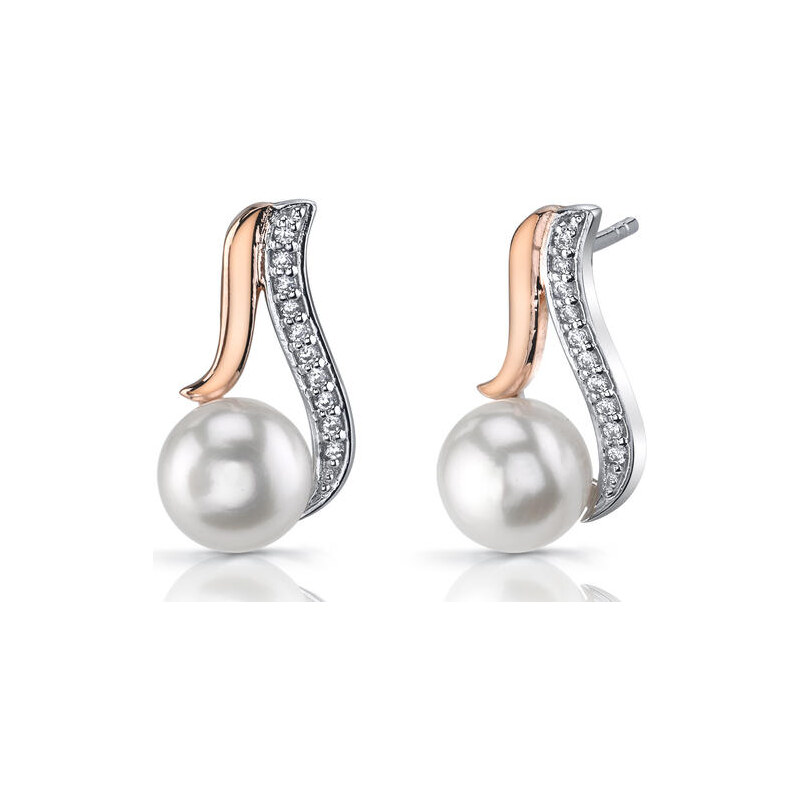 Eppi Silberne Ohrringe mit weißen Perlen Lamesi