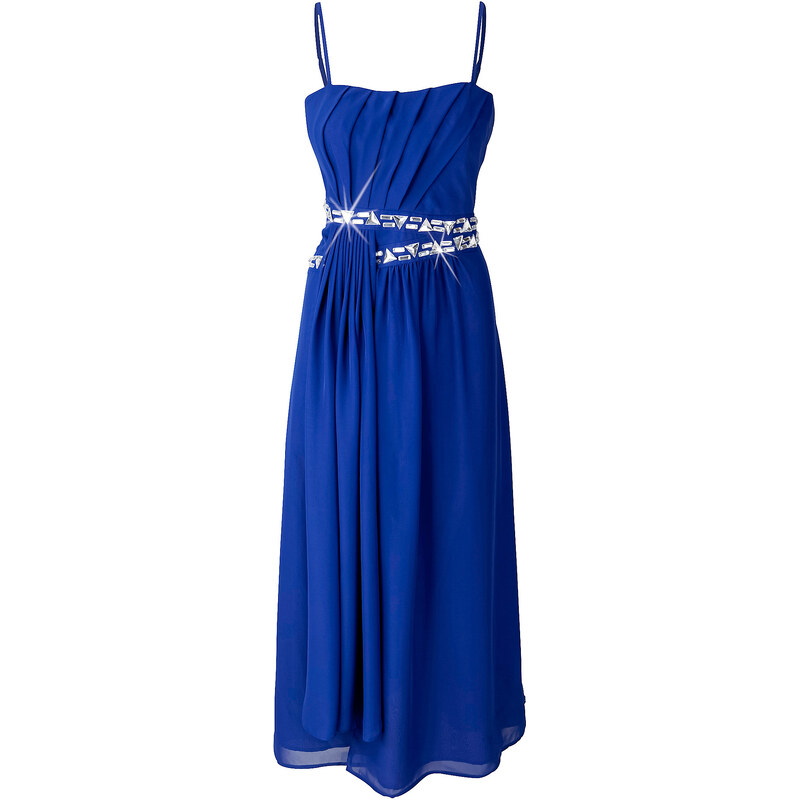 BODYFLIRT Abendkleid ohne Ärmel figurbetont in blau von bonprix
