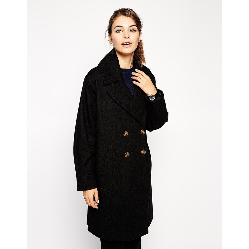 ASOS - Zweireihiger Mantel mit geschlitztem Saum - Rot 34,99 €