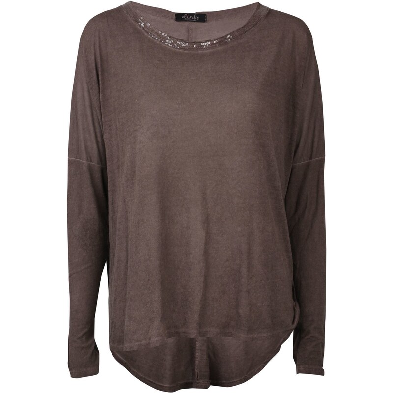 dinko by italy design Damen Langarm Shirt -Emma- One Size (versch. farb.) Braun