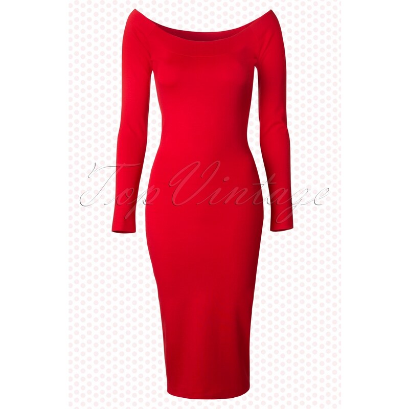 Hotrod Hussy TopVintage exclusive ~ 50s Moira Pencil Dress in Red