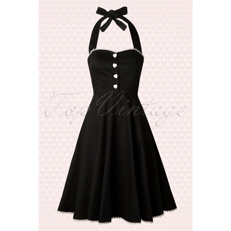 Collectif Clothing 50s Gretel Swing Dress in Black