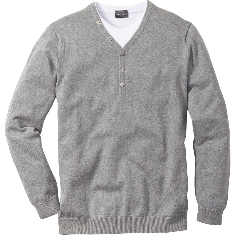 bpc bonprix collection Pullover langarm in grau für Herren von bonprix