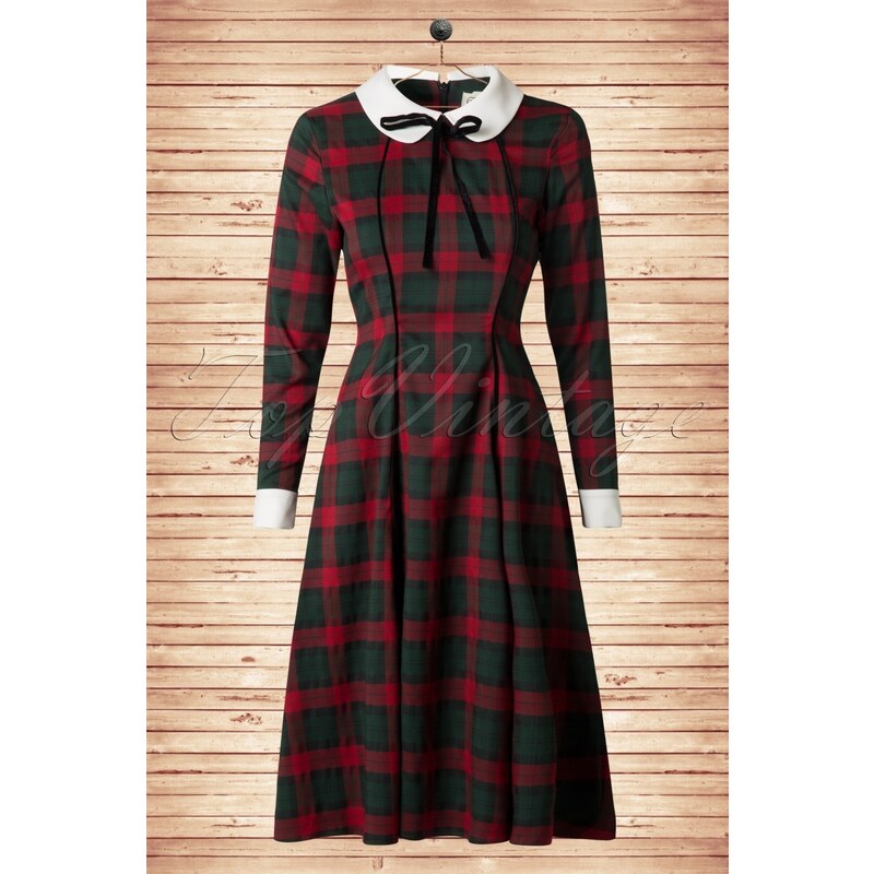 Collectif Clothing 40s Lisa Noelle Check Swing Dress