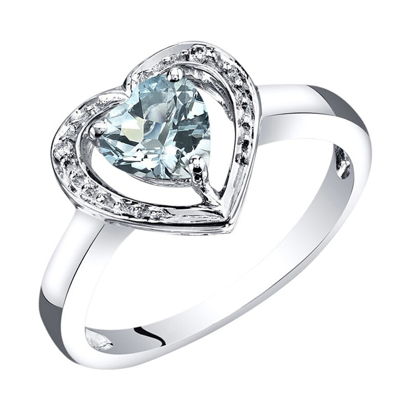 Eppi Goldener Ring mit Aquamarinherz und Diamanten Liola