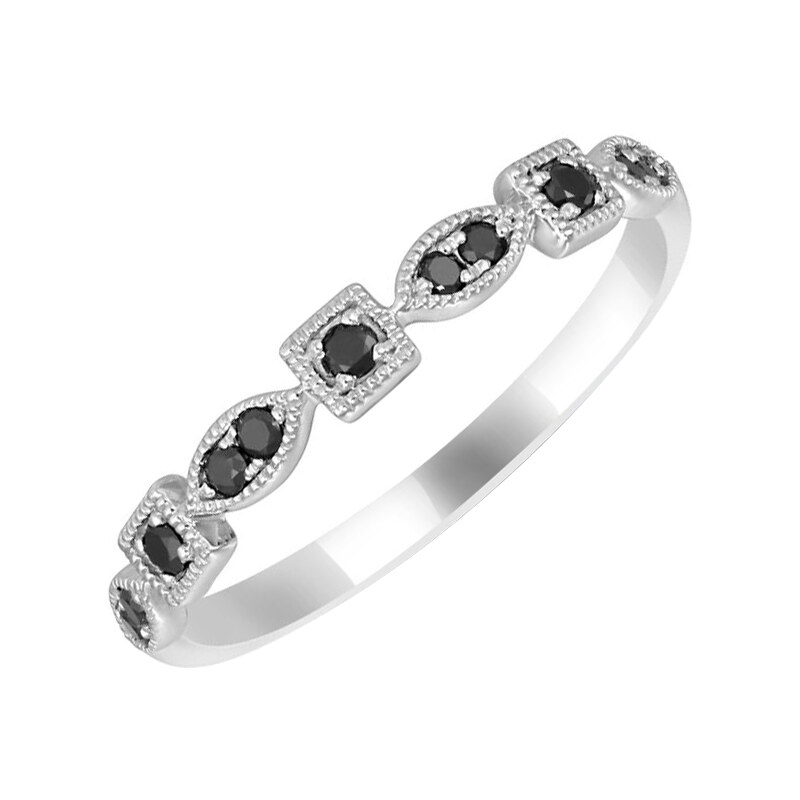 Eppi Memoire Ring mit Diamanten in Schwarz Hadya