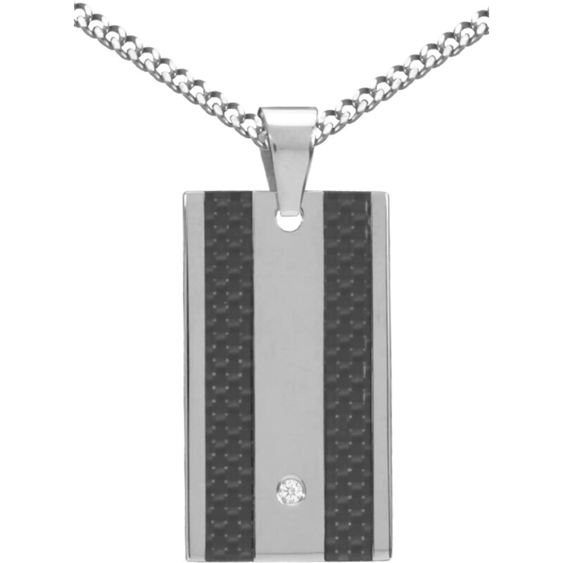 FIRETTI Halskette in Panzerkettengliederung mit Zirkonia