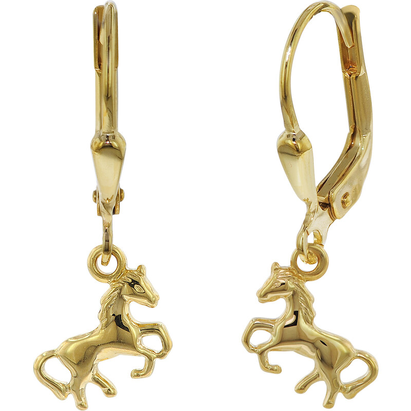 trendor Kinder-Ohrringe Pferde Gold auf Silber für Mädchen 75815