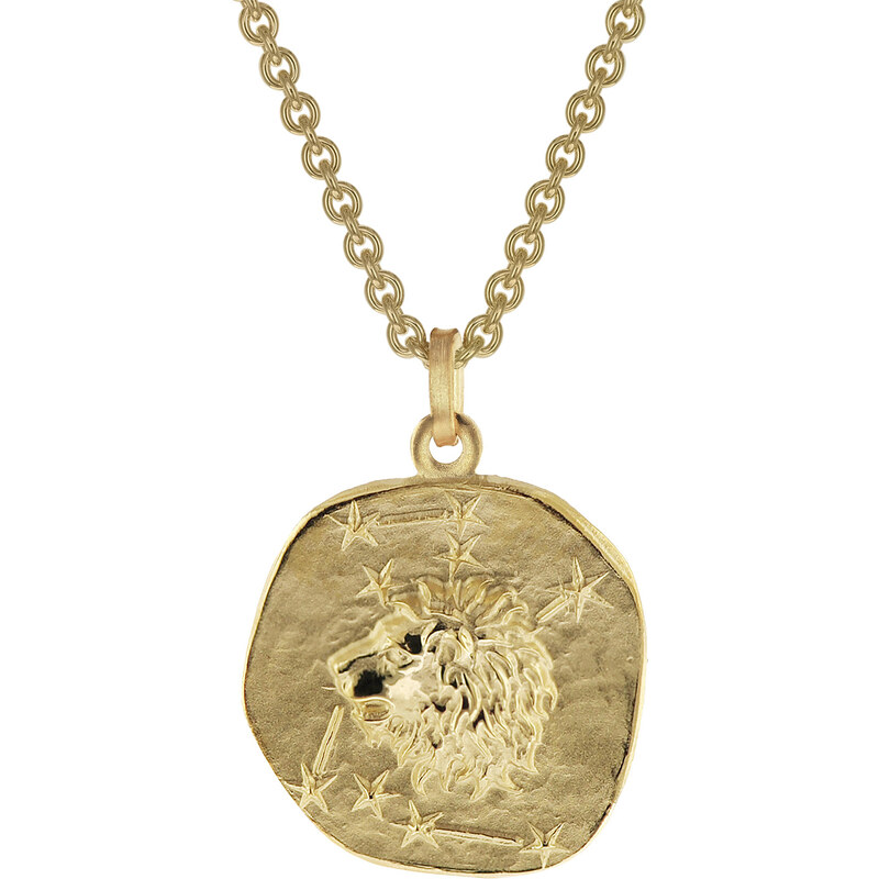 trendor Löwe Sternzeichen Ø 20 mm Herren-Halskette Gold auf Silber 39070-08-50, 50 cm
