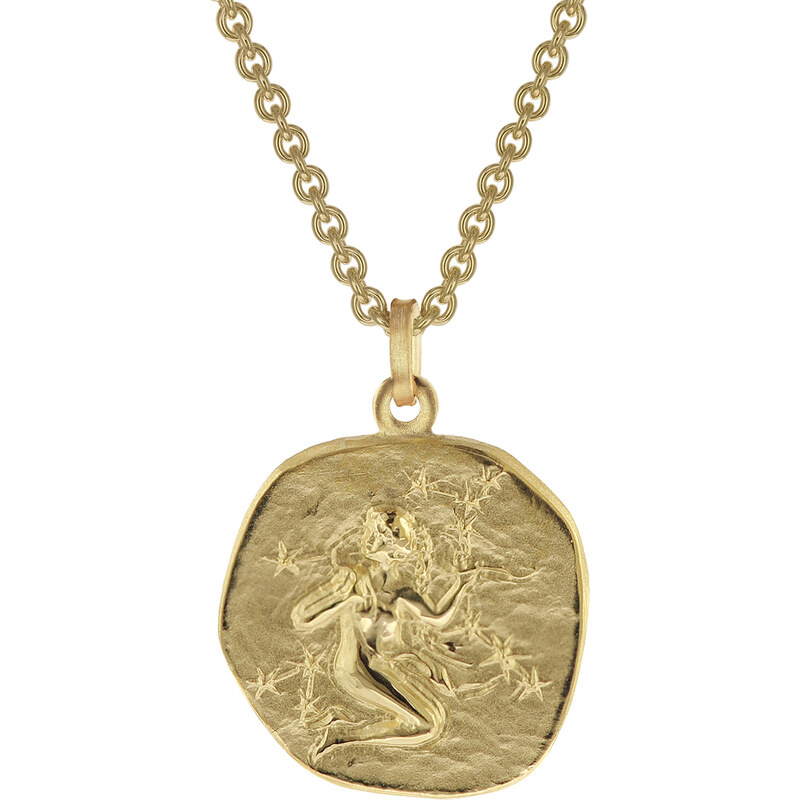 trendor Jungfrau Sternzeichen Ø 20 mm Herrenkette Gold auf Silber 39070-09-50, 50 cm