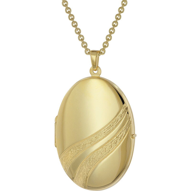 trendor Medaillon mit Damen-Halskette Gold auf Silber 925 39095-50, 50 cm