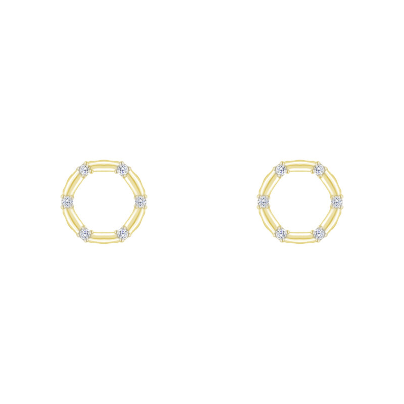 Eppi Goldene Karma Ohrringe mit Diamanten Hart