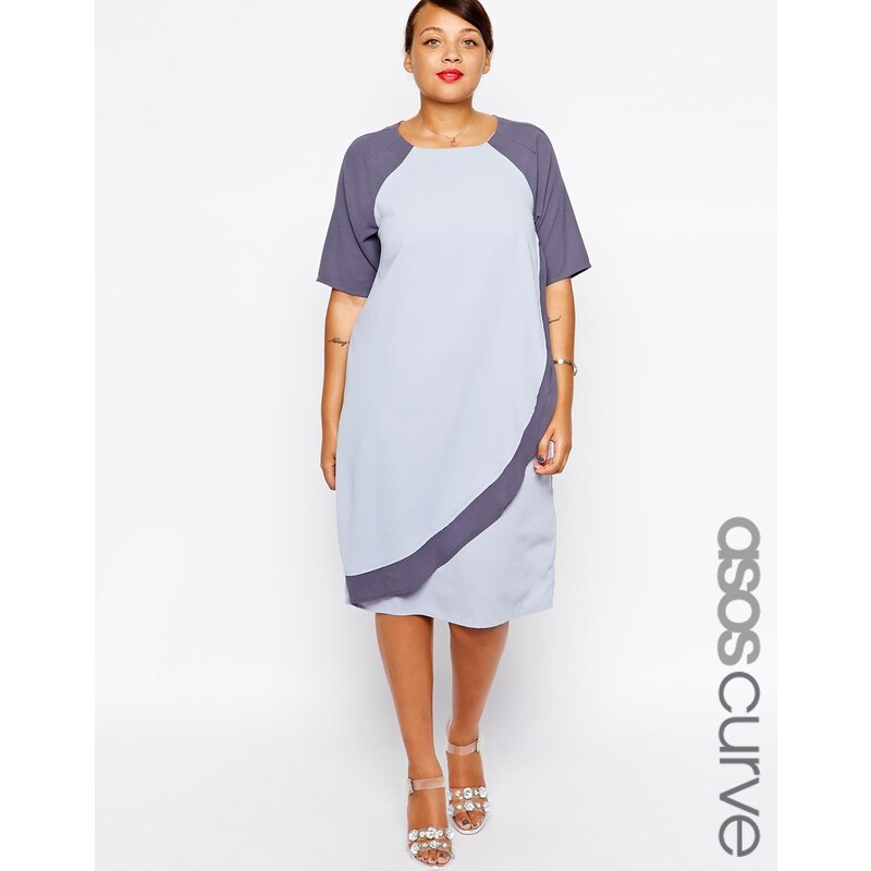 ASOS CURVE - T-Shirt-Kleid mit Kontrastdesign