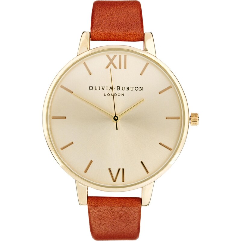 Olivia Burton - Hellbraune Uhr mit großem Zifferblatt - Braun