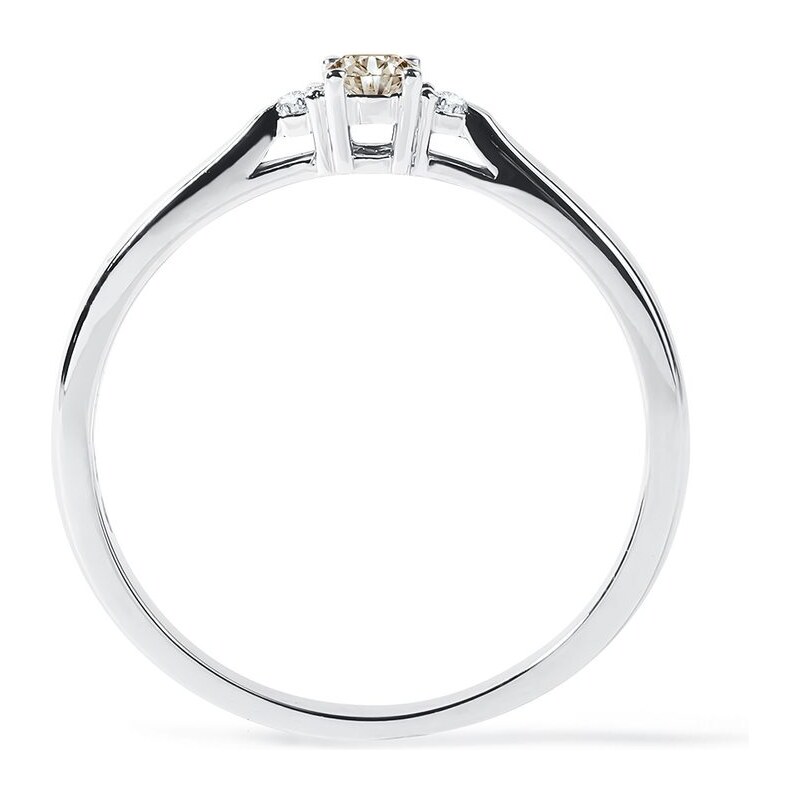 Verlobungsring mit champagnerfarbenem Diamanten in Weißgold KLENOTA K0271022