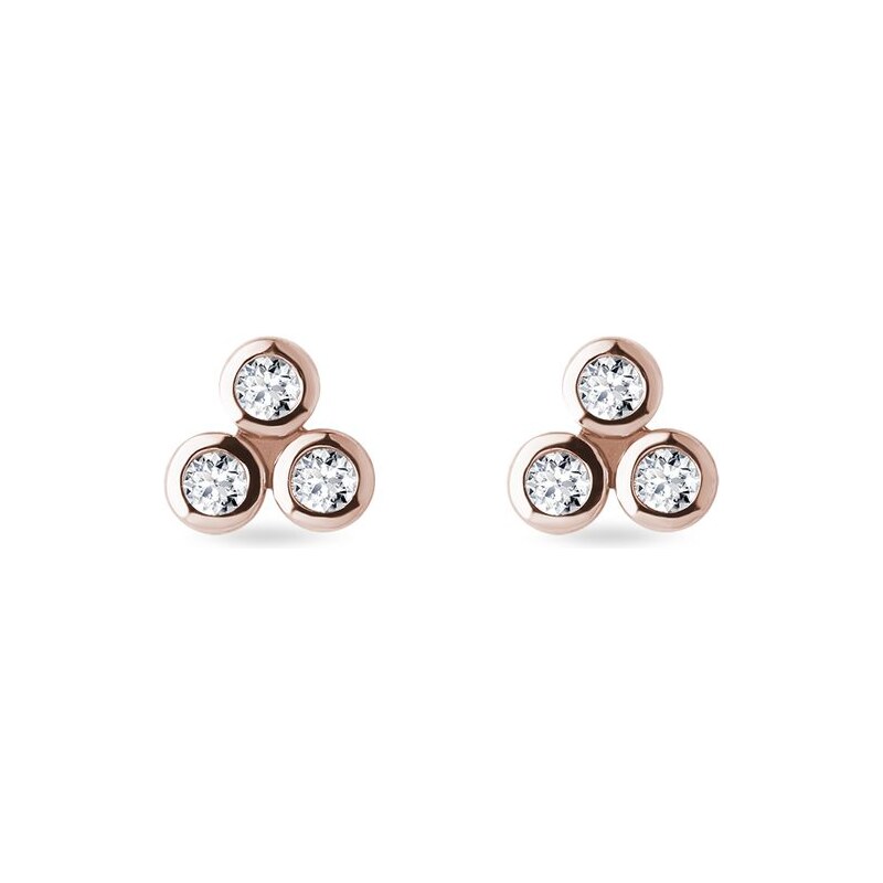 Außergewöhnliche Ohrringe aus Roségold mit Diamanten KLENOTA K0494014