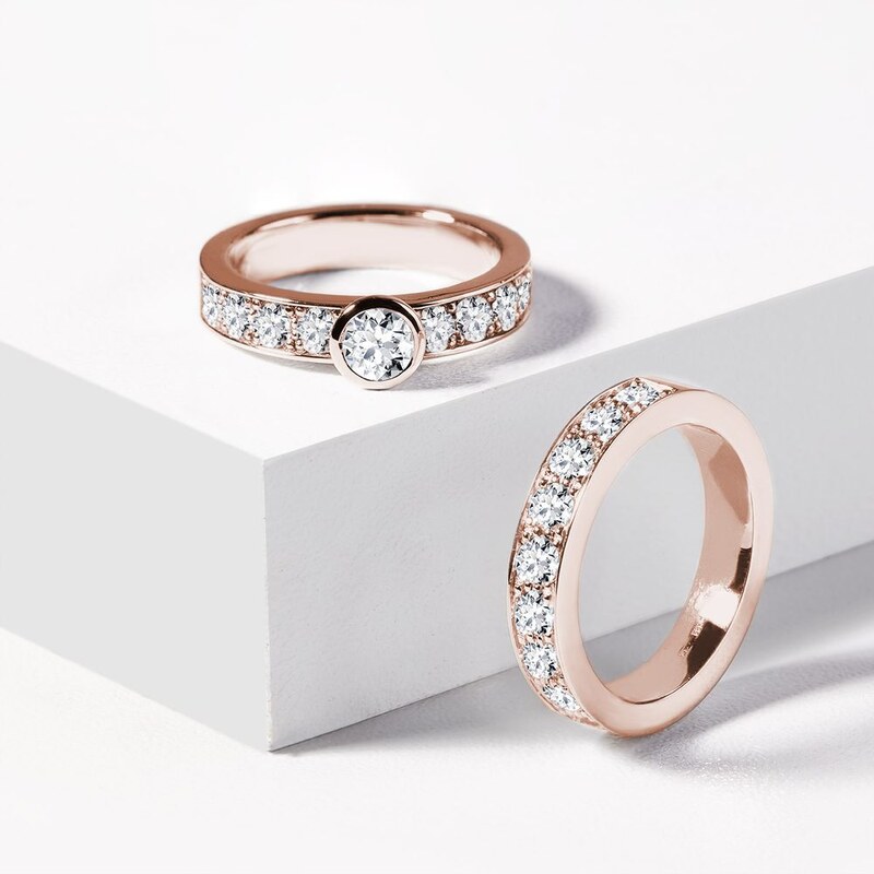 Luxuriöser Ring aus Roségold mit Diamant KLENOTA K0640014