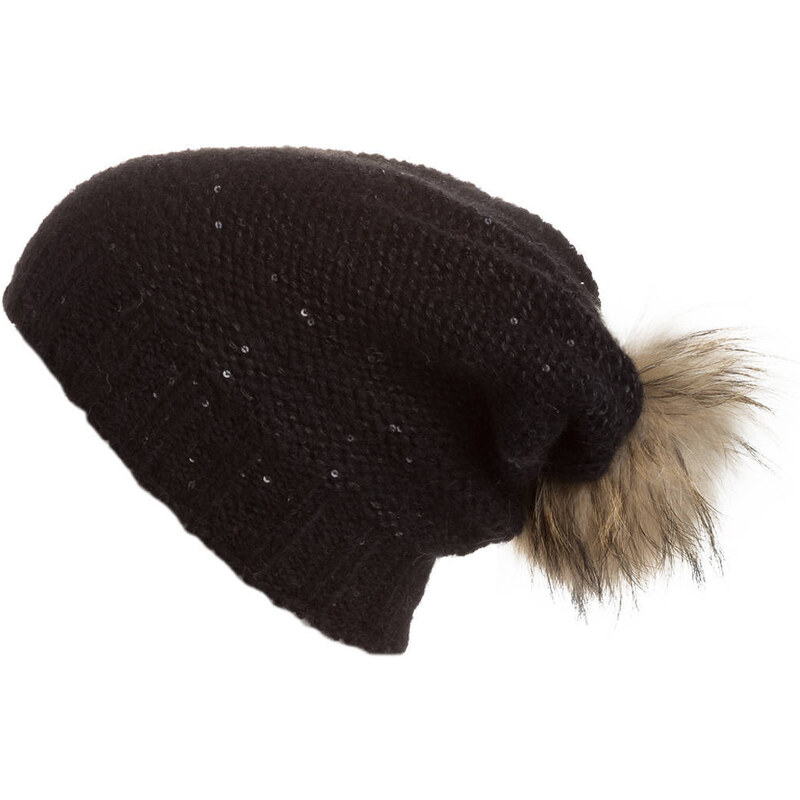 SEEBERGER Alpaka-Mütze mit Seide schwarz