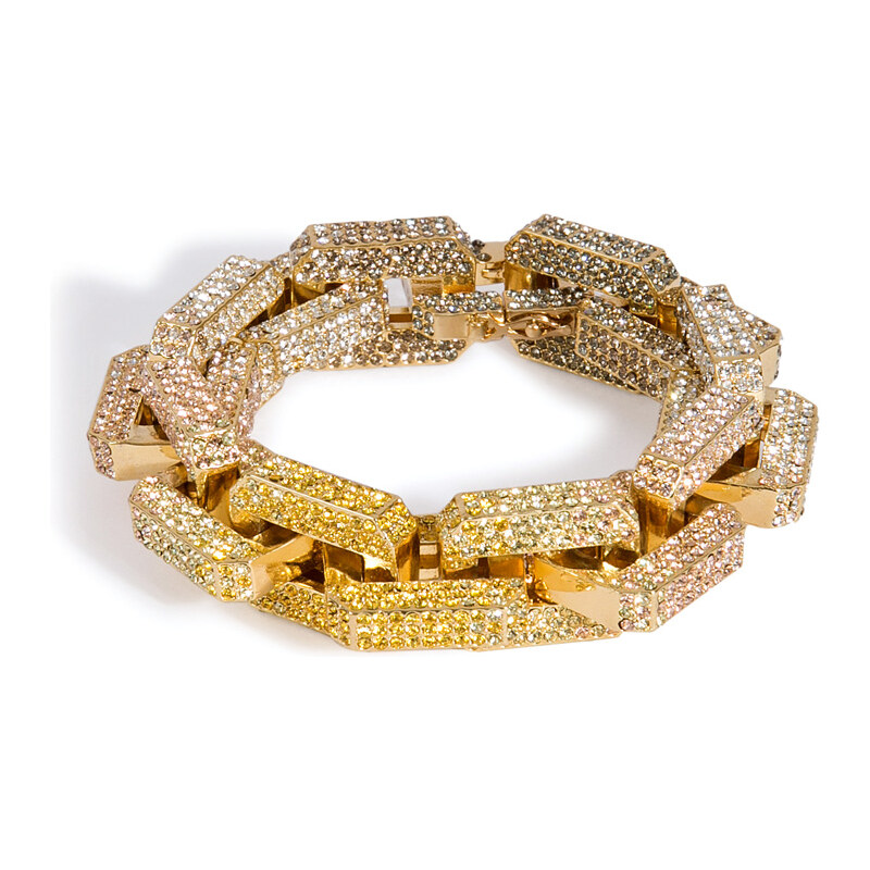 Eddie Borgo Gold-Plated Large Supra Link Bracelet with Crystals