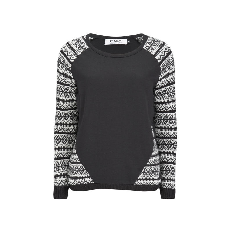 Only Women's Annabell Contrast Jumper - Black