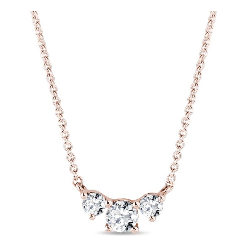 Halskette mit drei Diamanten aus Roségold KLENOTA K0209024