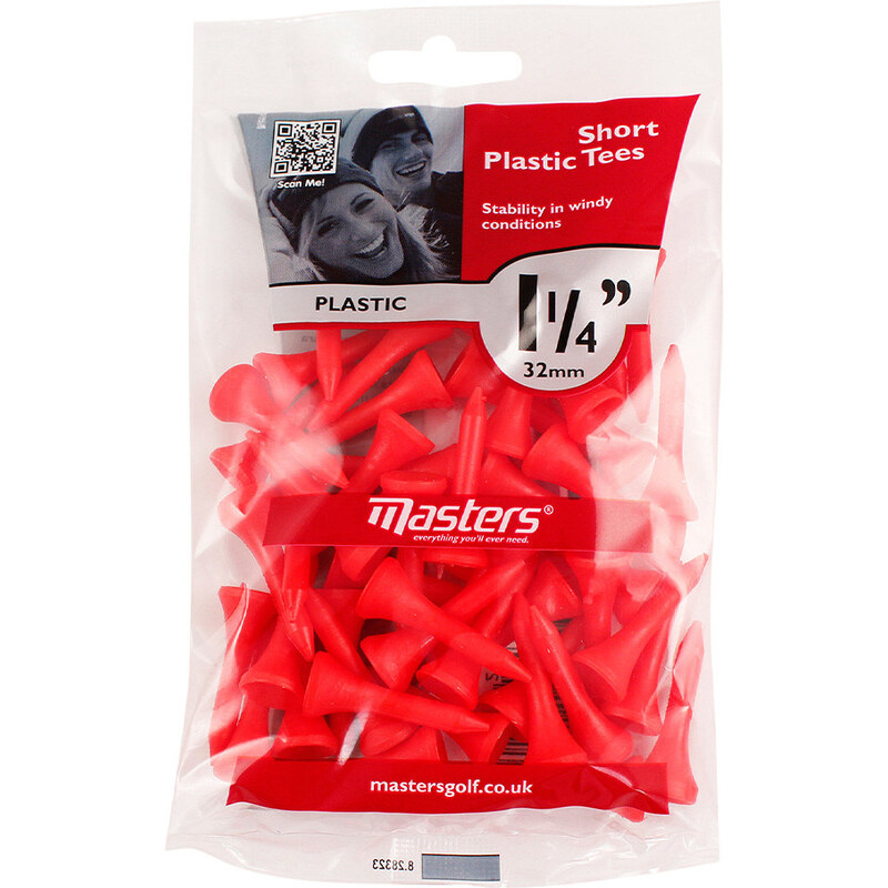 Masters Plastic Tees Bag 50 1 1/4" red