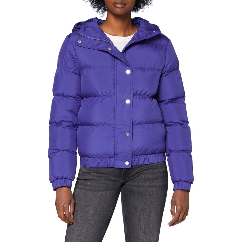 Urban Classics Damen Ladies Hooded Puffer Jacket Jacke, bluepurple, M