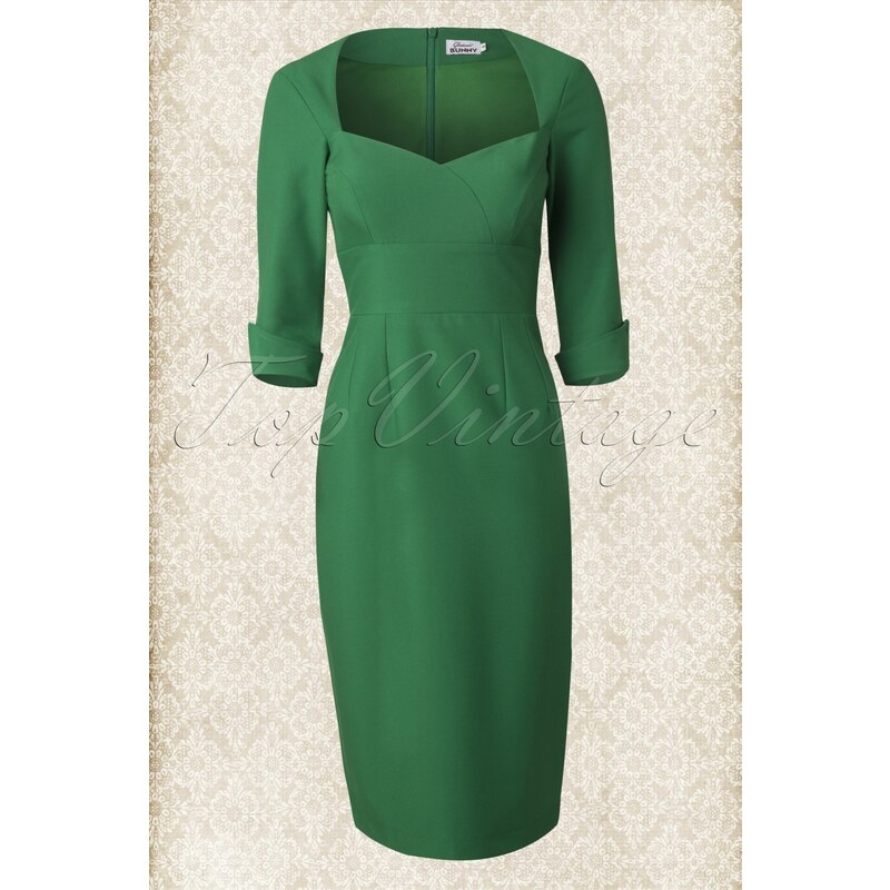 Glamour Bunny 50s Adele Dress in Green