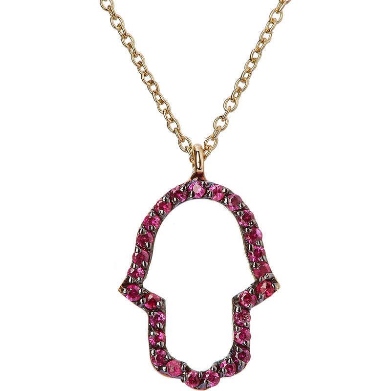 Alemdara Yellow Gold Hamra Necklace with Rubies