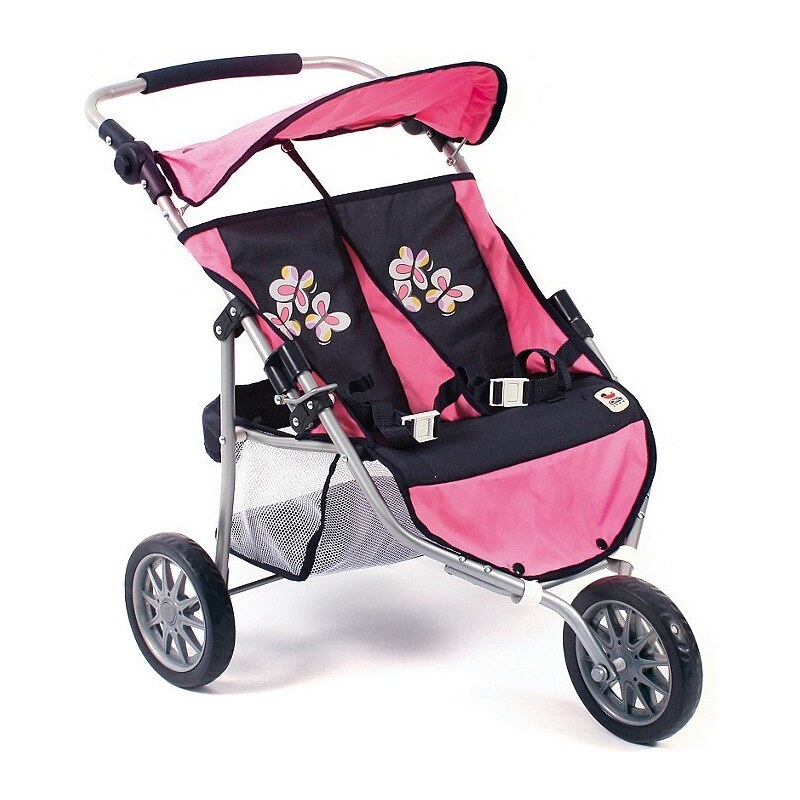 CHIC2000 CHIC 2000, 3-Rad-Puppen-Buggy »Zwillings-Jogger, pink checker«