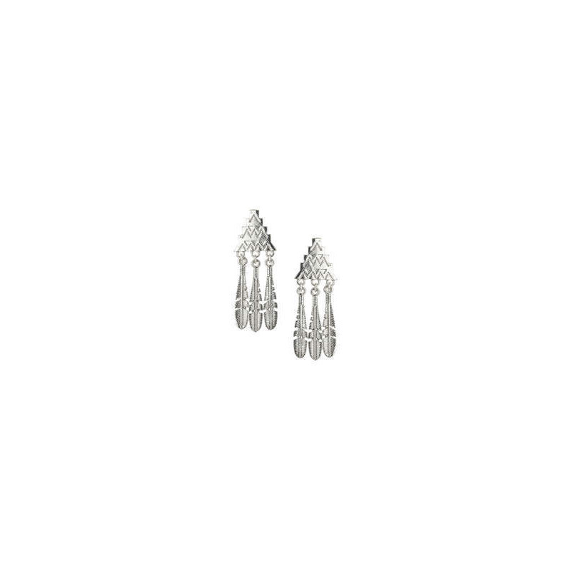 Topshop Pyramiden-Ohrringe mit Laubanhängern - Silber