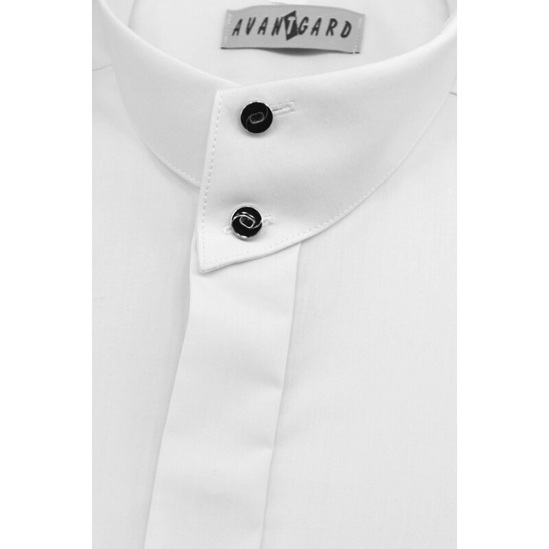 Avantgard Hemd mit Flügelkragen langarm weiß