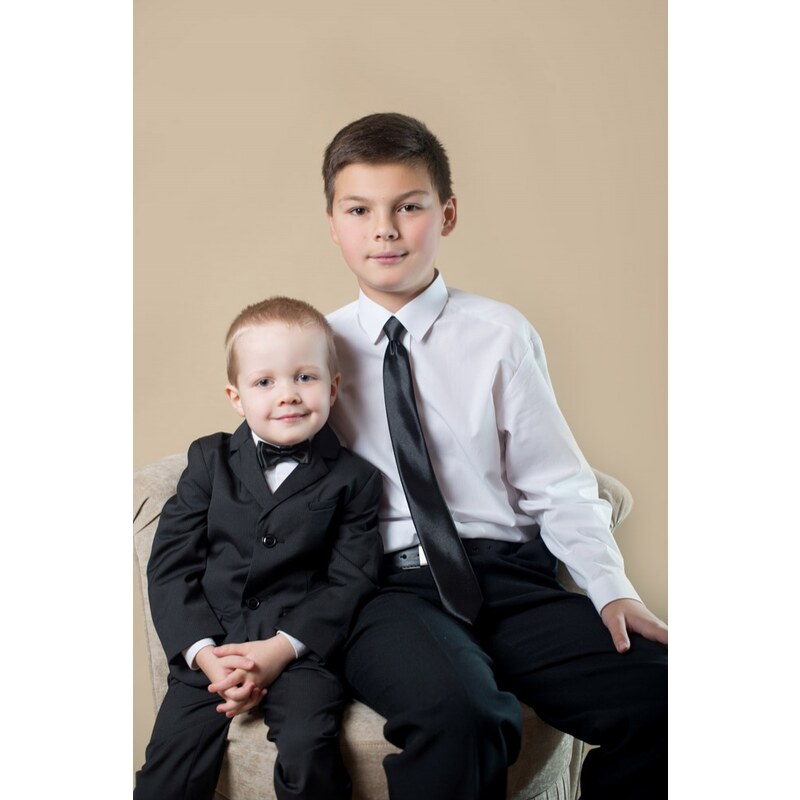 Avantgard Jungen Kinder Krawatte schwarz Glanz