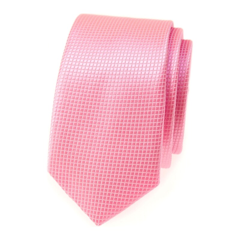 Schmale Avantgard Krawatte - rosa Würfel