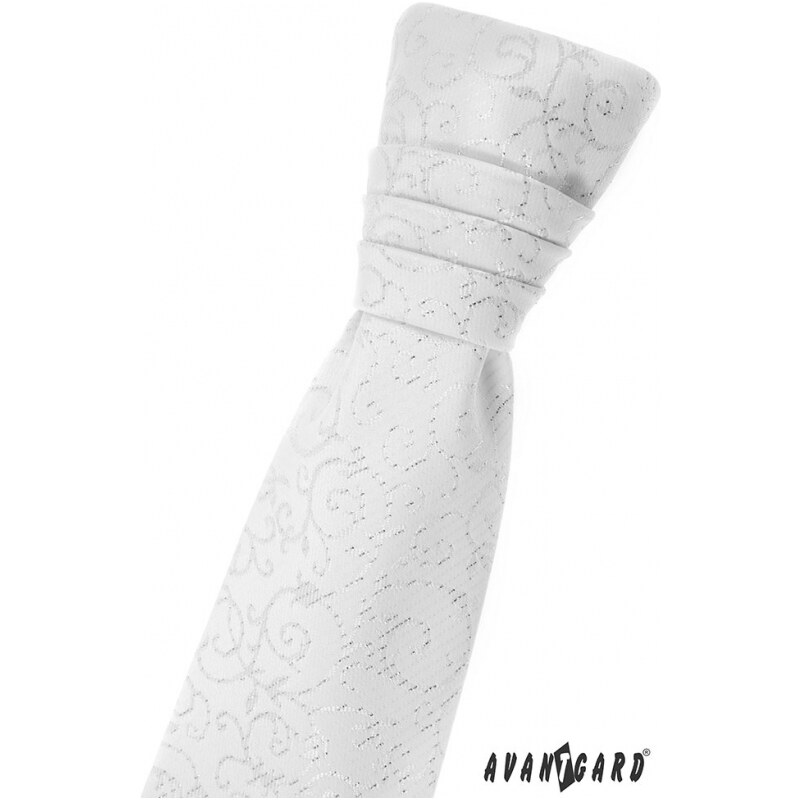 Avantgard Weiße junge französische Krawatte mit glänzendem Muster