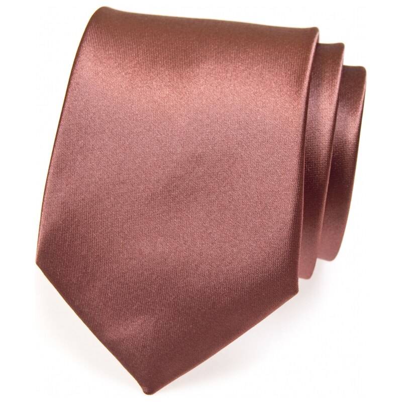 Avantgard Krawatte einfarbig braun mit Glanz