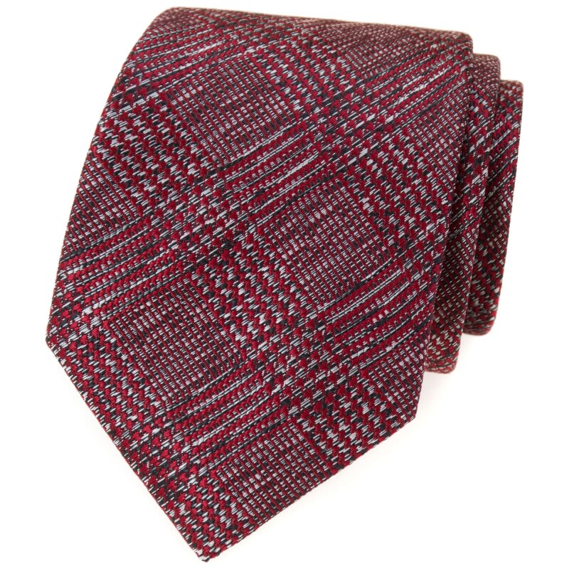 Avantgard Herren Krawatte mit rot-grauem Muster