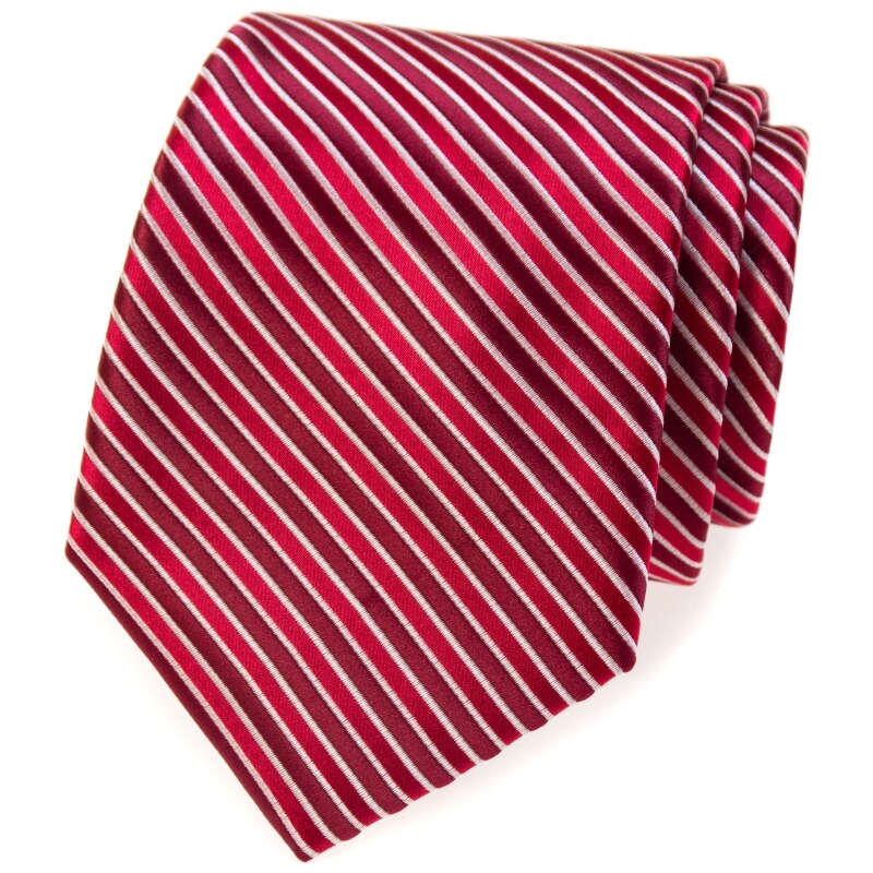 Avantgard Rote Krawatte mit Bordeaux Streifen