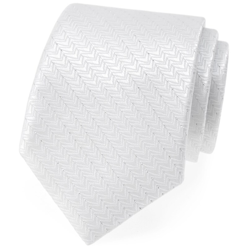 Avantgard Festliche weiße Krawatte mit silberem Faden