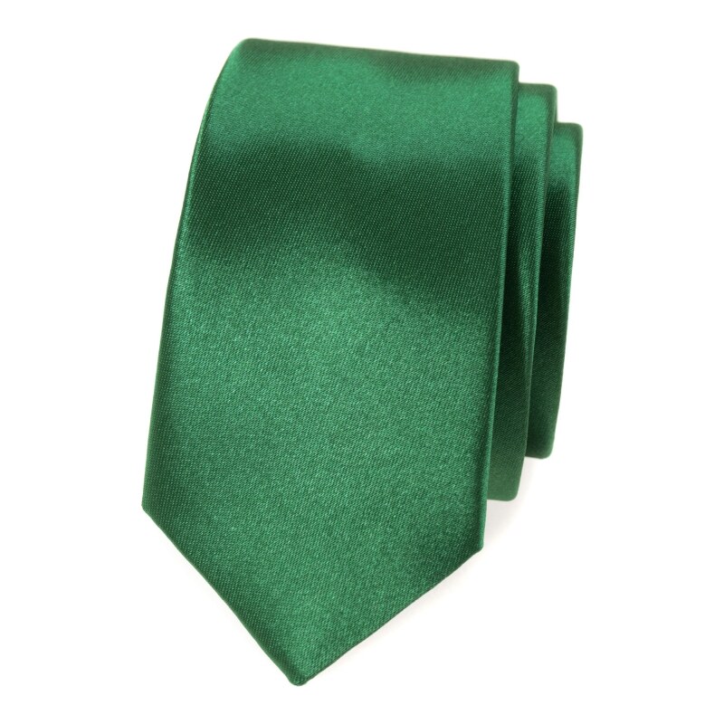 Avantgard Schlanke Krawatte glänzender Grünton