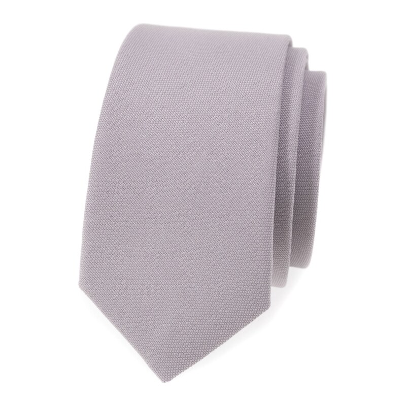 Avantgard Graue schmale Krawatte