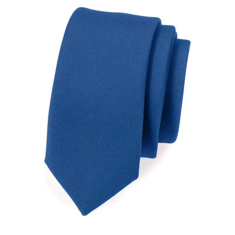 Mattblaue schmale Avantgard Krawatte
