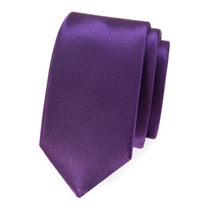 Avantgard Glatte violette Slim-Krawatte