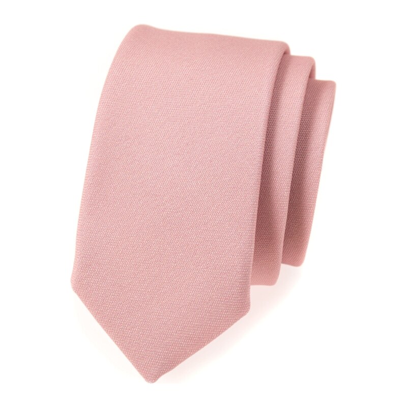 Avantgard Schmale SLIM Krawatte in modischer Puderfarbe
