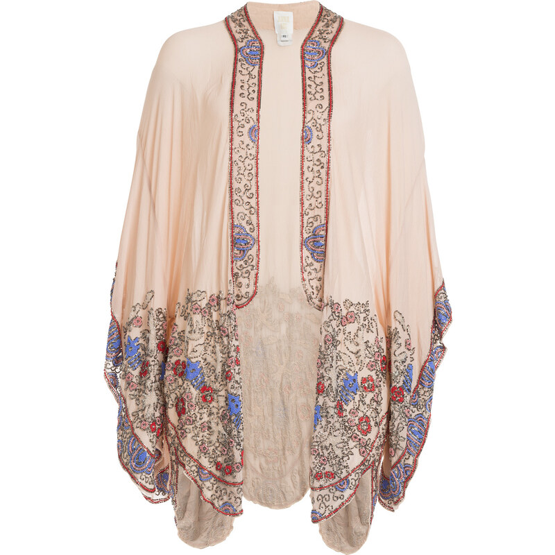 Anna Sui Silk Kimono with Bead Embellishment