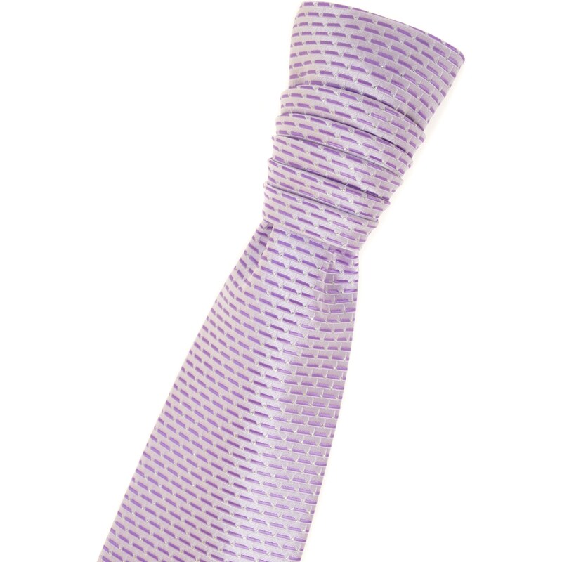 Avantgard Französische Krawatte mit violetten Streifen und Einstecktuch